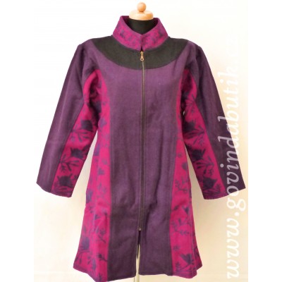 Vlněný kabát - fialový