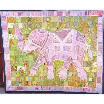 Patchwork – dekorace na stěnu – slon – 2,1 x 2,6 m