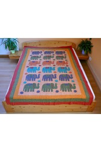 Patchwork jednolůžko – sloni, 155x220 cm
