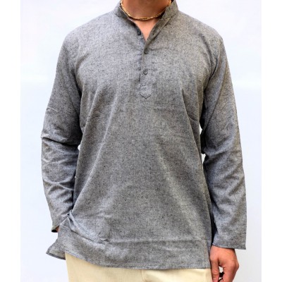 Pánská bavlněná košile, šedá žíhaná, vel.M,L,XL,XXL