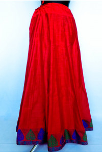Krásná panelová, kolová sukně, jasně červená vel. S, M, L, XL