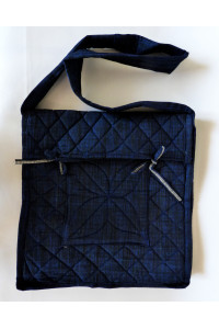 Parikramka - taška pro poutníky , černo modrá - 38 x 35 cm