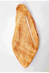 Pánský japa pytlík s kapsičkou, okrový žíhaný