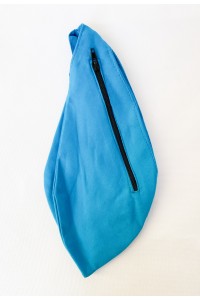 Plátěný japa pytlík s kapsičkou modrý