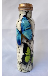 SLEVA Měděná láhev na vodu - design Motýl