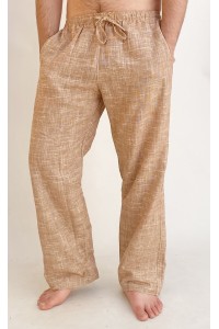 Pánské kalhoty, světle hnědé žíhané L-XXL