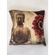 Béžový povlak Buddha s květinou 40x40