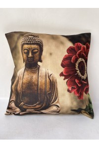 Béžový povlak Buddha s květinou 40x40