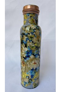 Měděná láhev na vodu - design Květy