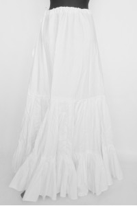 Bohatá, bavlněná spodnička bílá, 8 m látky, vel. S, M, L, XL
