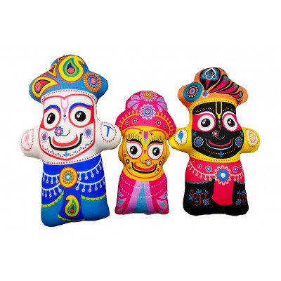 Textilní panenky - Jagannáth, Baladév a Subhadra 19 cm