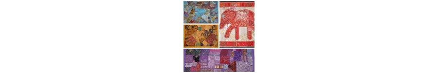 Textilní dekorace na stěnu - patchwork